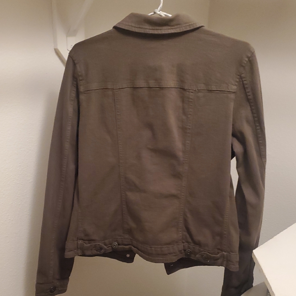 Fitted Jean Jacket - Dark Green - Picture 2 of 4